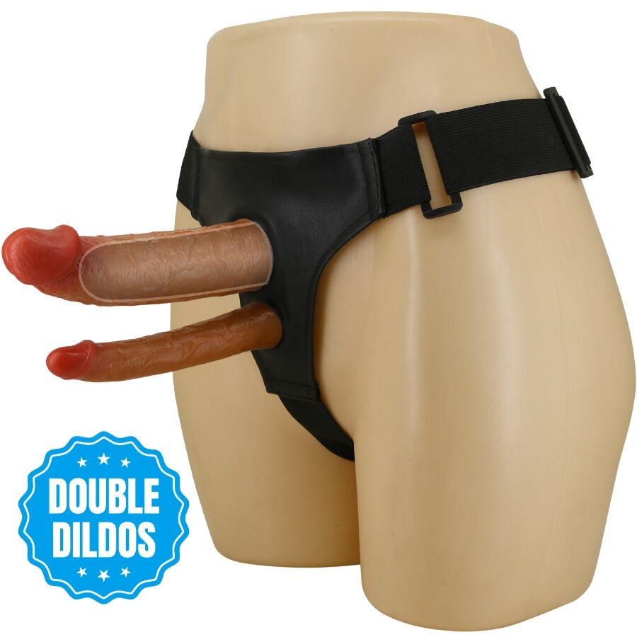 Pretty Love Keaven Slip Strap-On Cavo con Doppio Dildo Marrone