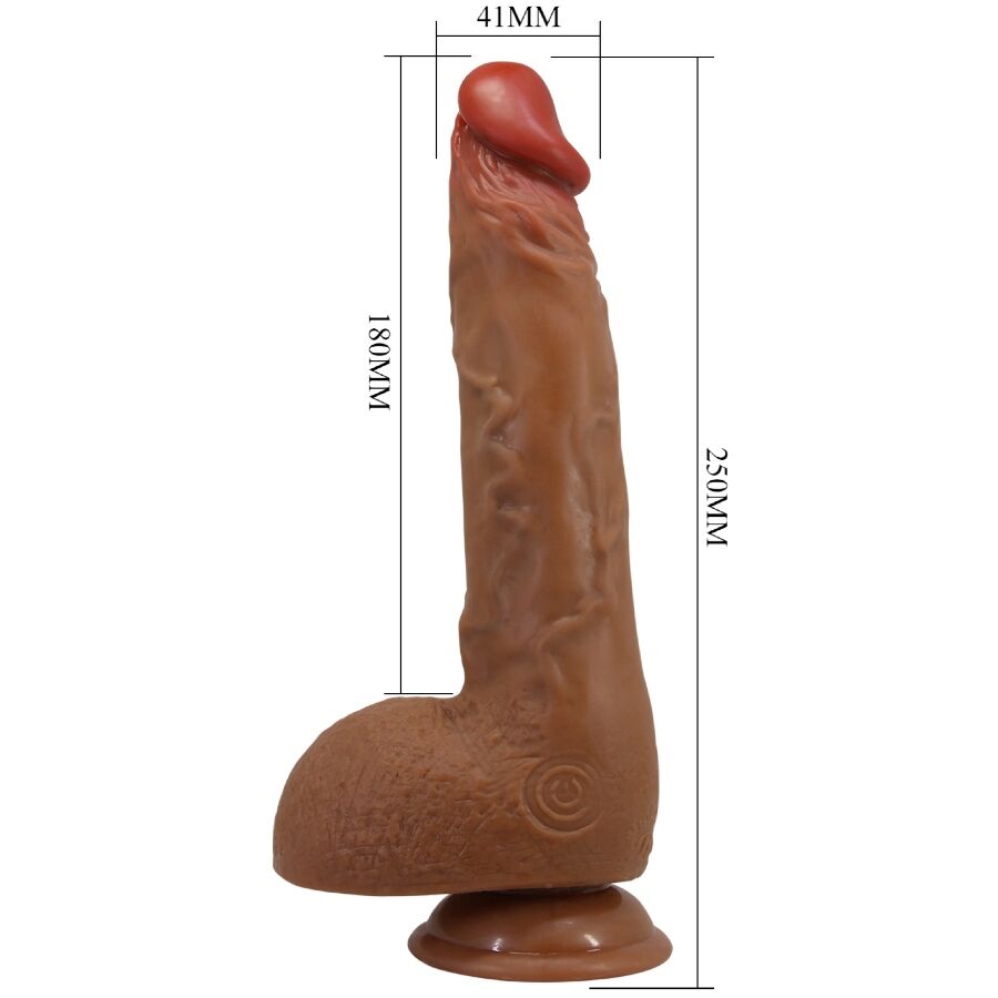 Baile Beautiful Wilks Vibratore Realistico Rotante e Pulsante 25 cm Tonalità Ambrata – immagine 3