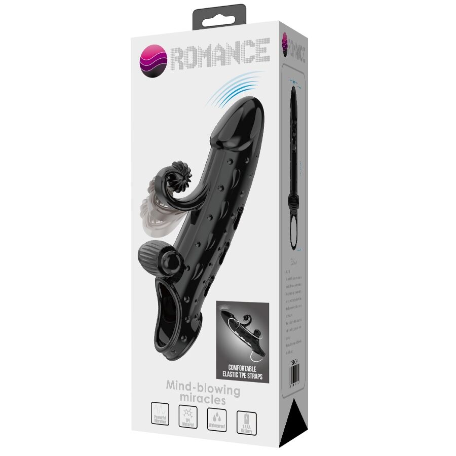 Romance Guaina Estensore Vibrante con Anello Testicoli Nera MC64 – immagine 11