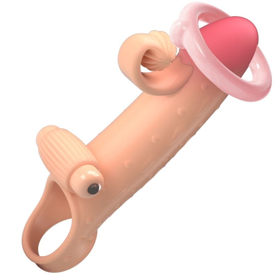 Romance Guaina Estensore Vibrante con Anello Testicoli Naturale MC64