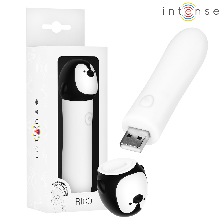 Intense Rico Bullet Vibrante a Forma di Pinguino 10 × 2,2 cm
