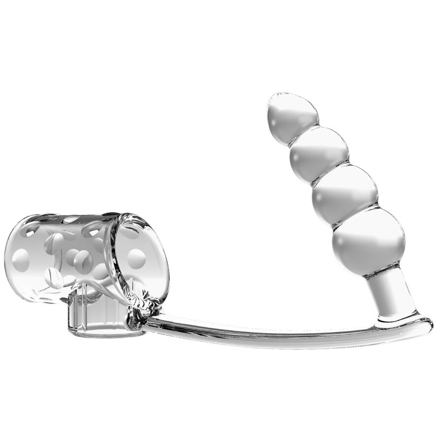 Pretty Love Anello per Pene con Plug Anale Indossabile Trasparente