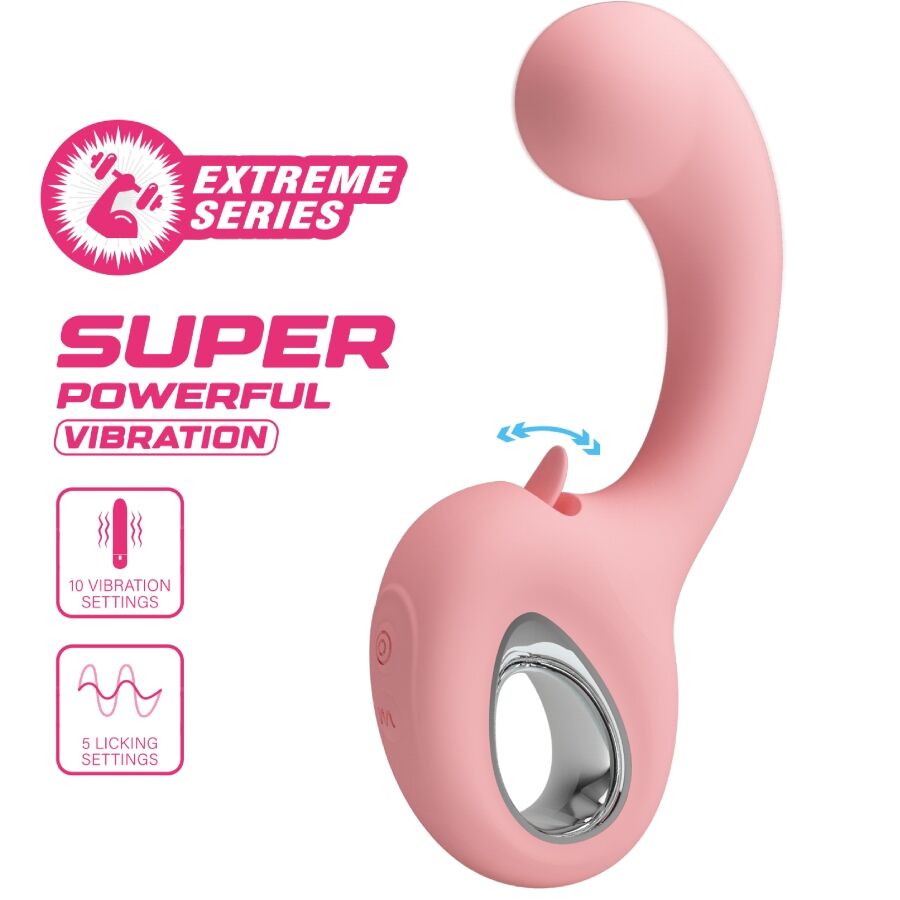 Pretty Love Erynnyes Vibratore Punto G con Lingua per il Clitoride Rosa – immagine 6