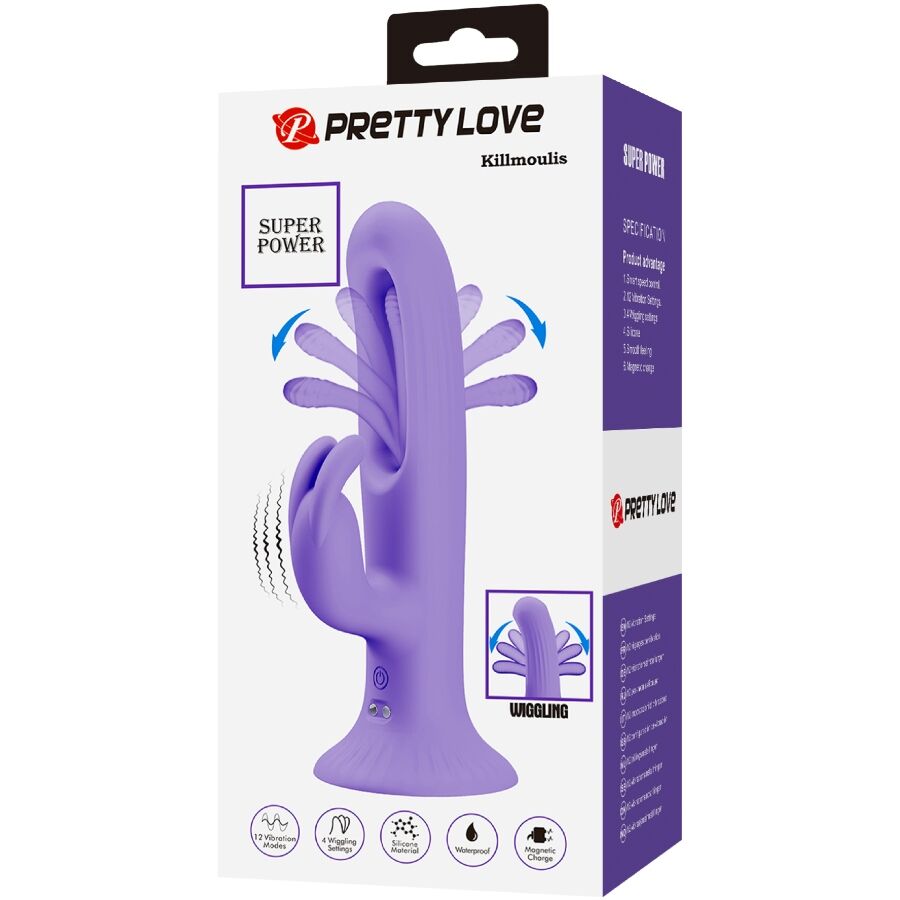 Pretty Love Killmoulis Vibratore Rabbit con Lingua Oscillante Viola – immagine 9