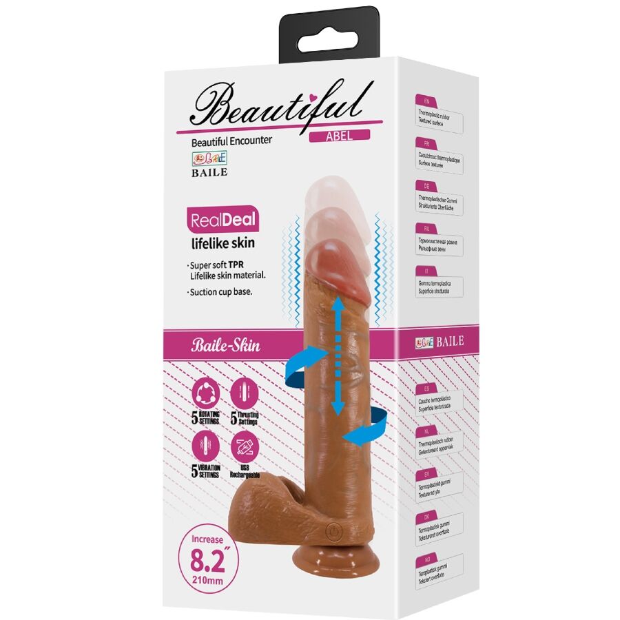 Baile Abel Vibratore Realistico Rotante e Pulsante 21 cm Tonalità Ambrata – immagine 10