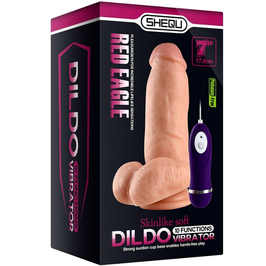 Shequ Aquila Rossa Dildo Vibrante con Telecomando 17 cm – immagine 7