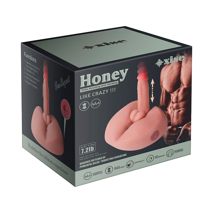 Xise Honey Dildo Realistico Vibrante con Masturbatore 25 cm – immagine 12