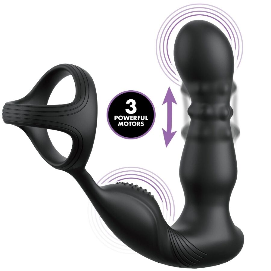 Anal Fantasy Elite Ass-Gasm Slide & Glide Massaggiatore con Anello e Telecomando