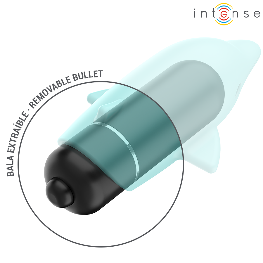 Intense Echo Bullet Vibrante a Delfino Blu 8 × 4,7 cm – immagine 6