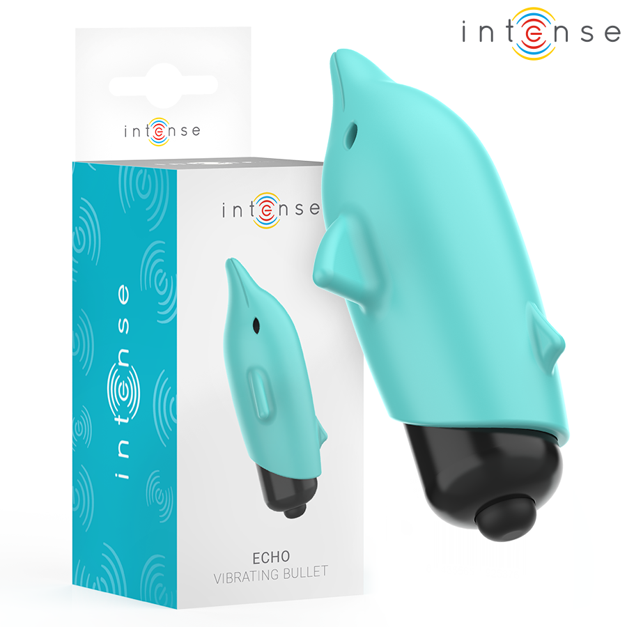Intense Echo Bullet Vibrante a Delfino Blu 8 × 4,7 cm