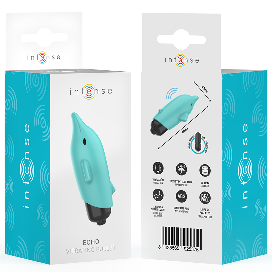 Intense Echo Bullet Vibrante a Delfino Blu 8 × 4,7 cm – immagine 7
