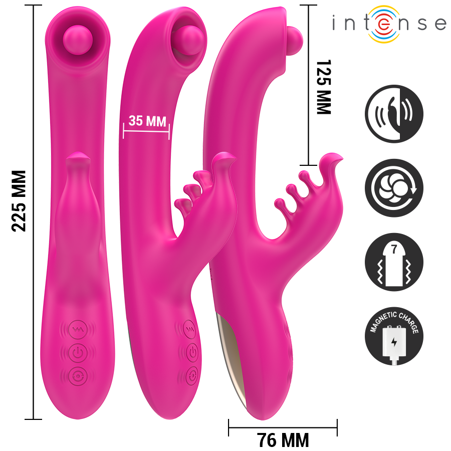 Intense Christina Vibratore Rabbit Multifunzione 22,5 cm Rosa – immagine 3