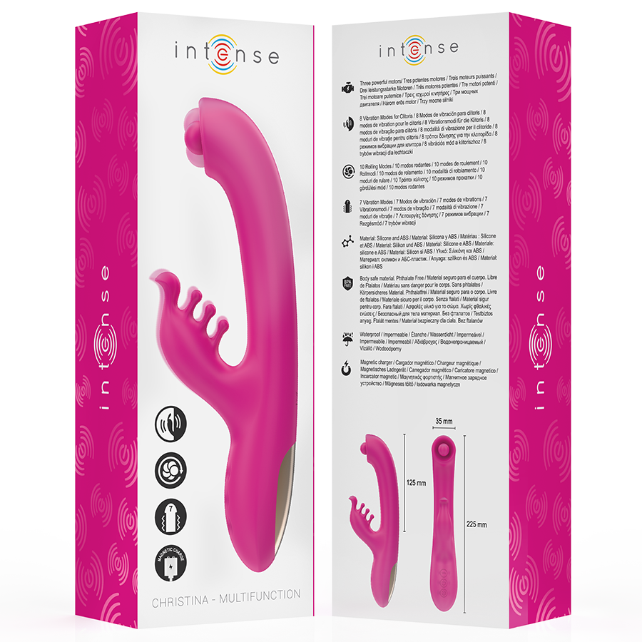 Intense Christina Vibratore Rabbit Multifunzione 22,5 cm Rosa – immagine 8