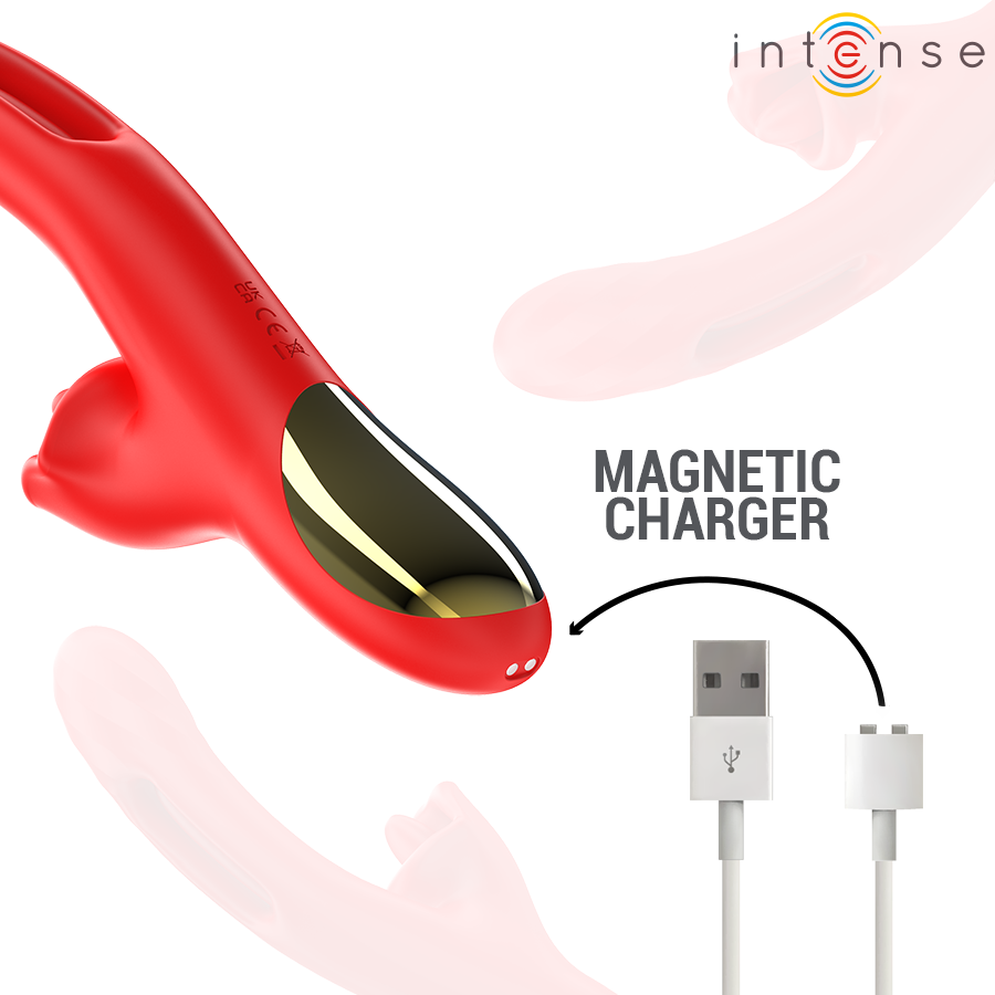 Intense Jessica Vibratore Rabbit Multifunzione 24,8 cm Rosso – immagine 7
