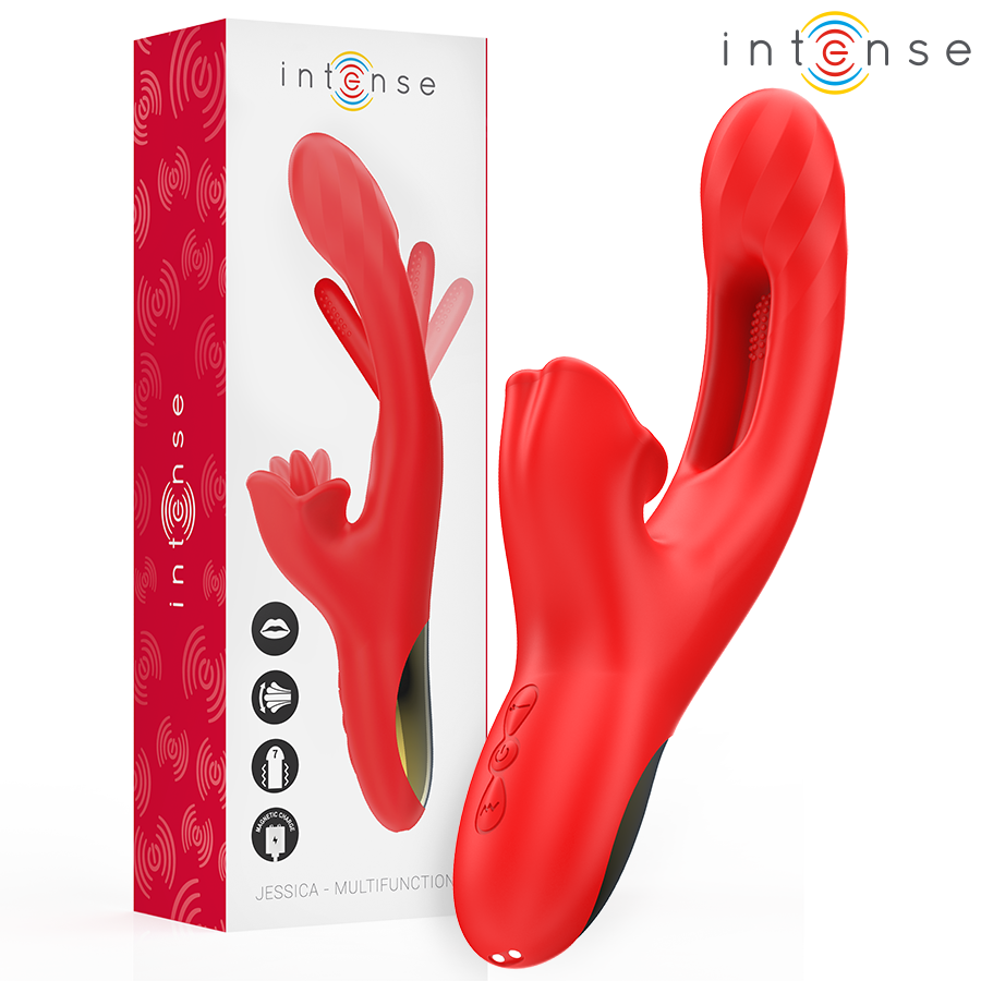 Intense Jessica Vibratore Rabbit Multifunzione 24,8 cm Rosso
