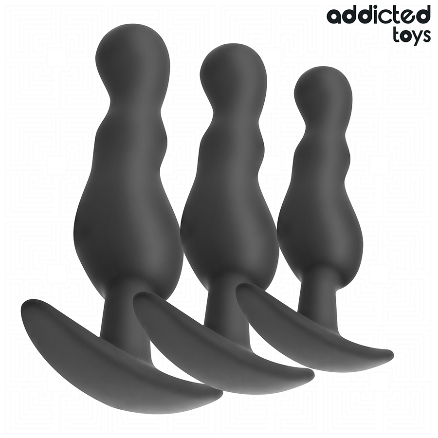 Addicted Toys set 3 plug anali in silicone ondulati modello 1