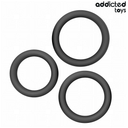 Addicted Toys set 3 anelli per pene piatti in silicone