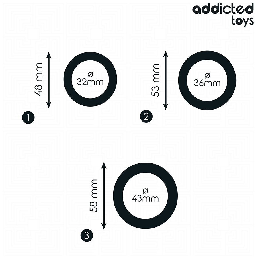 Addicted Toys Set 3 Anelli per Pene in Silicone Modello 1 – immagine 4