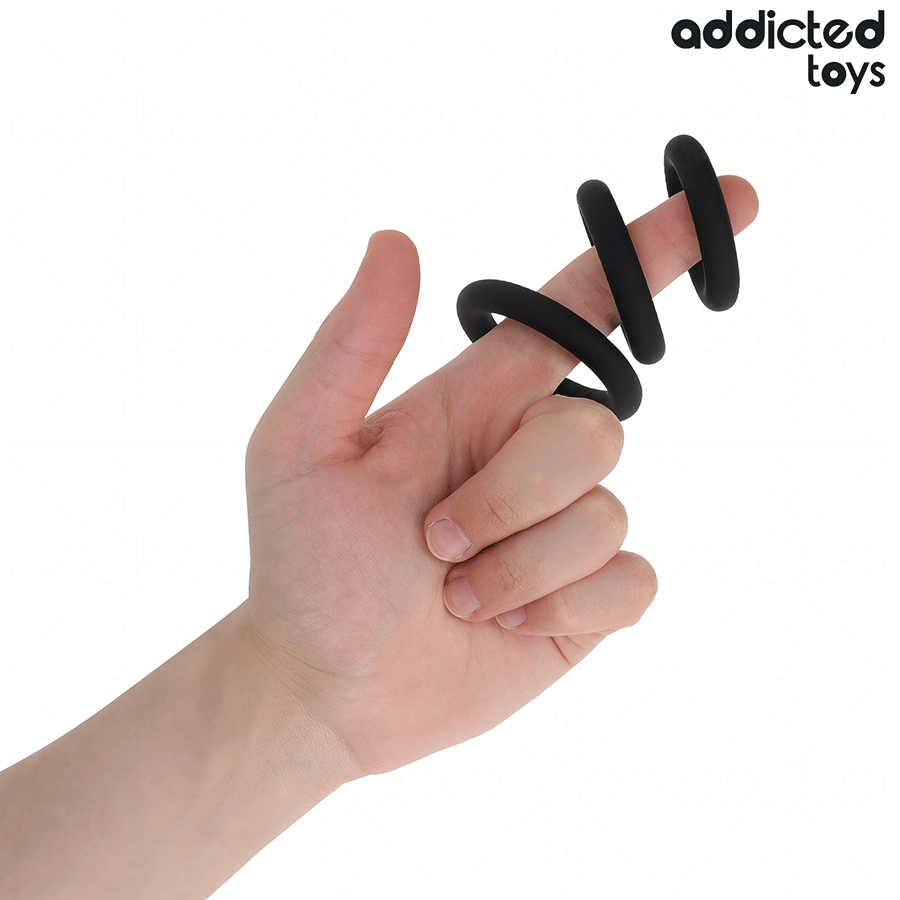 Addicted Toys Set 3 Anelli per Pene in Silicone Modello 1 – immagine 2