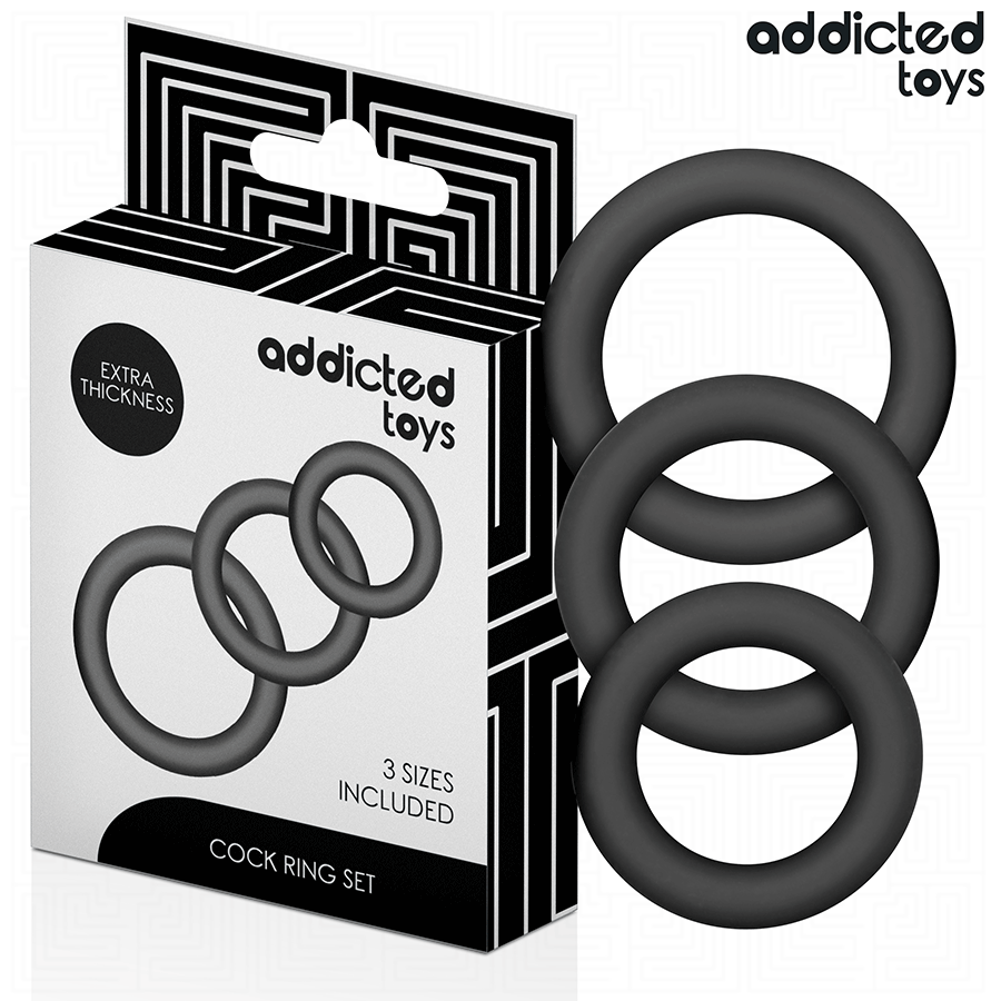 Addicted Toys Set 3 Anelli per Pene in Silicone Modello 1