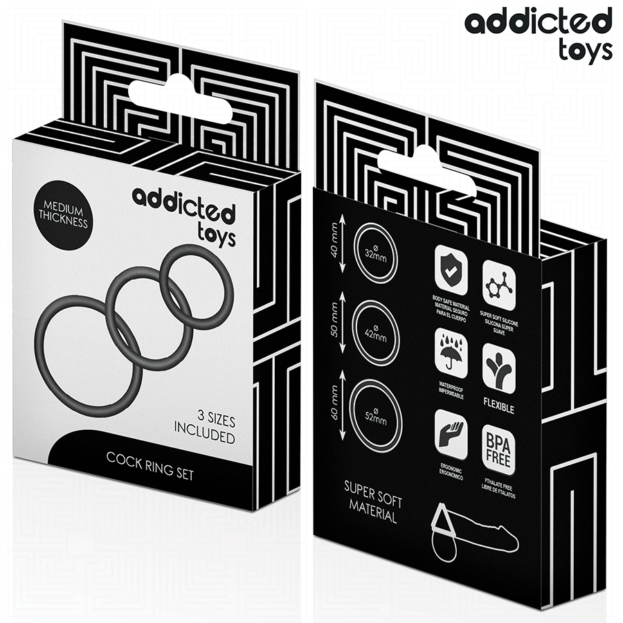 Addicted Toys Set 3 Anelli per Pene in Silicone Modello 2 – immagine 6