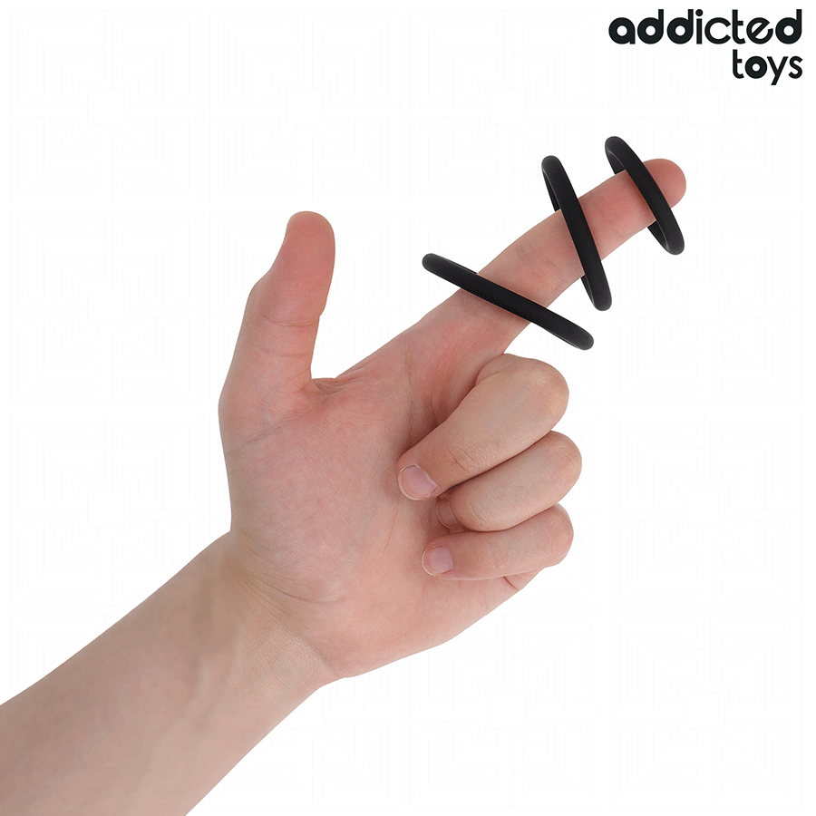Addicted Toys Set 3 Anelli per Pene in Silicone Modello 2 – immagine 2