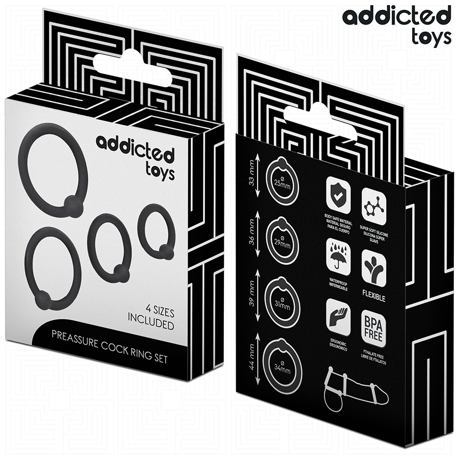 Addicted Toys Set 4 Anelli a Pressione per Pene in Silicone – immagine 6