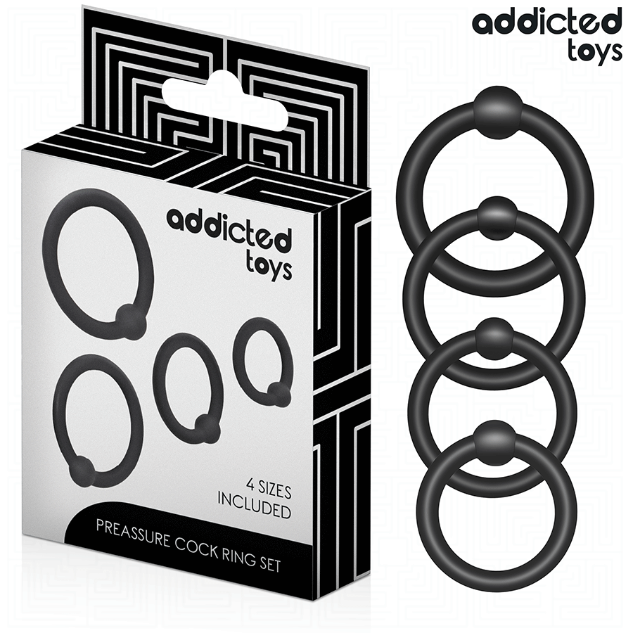 Addicted Toys Set 4 Anelli a Pressione per Pene in Silicone