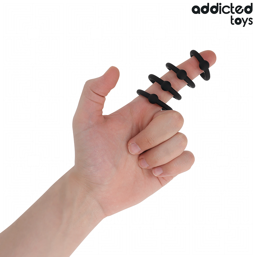 Addicted Toys Set 4 Anelli a Pressione per Pene in Silicone – immagine 2