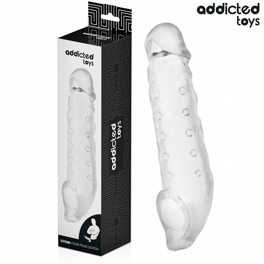 Addicted Toys Guaina Estensore Pene Trasparente Taglia S 23 cm