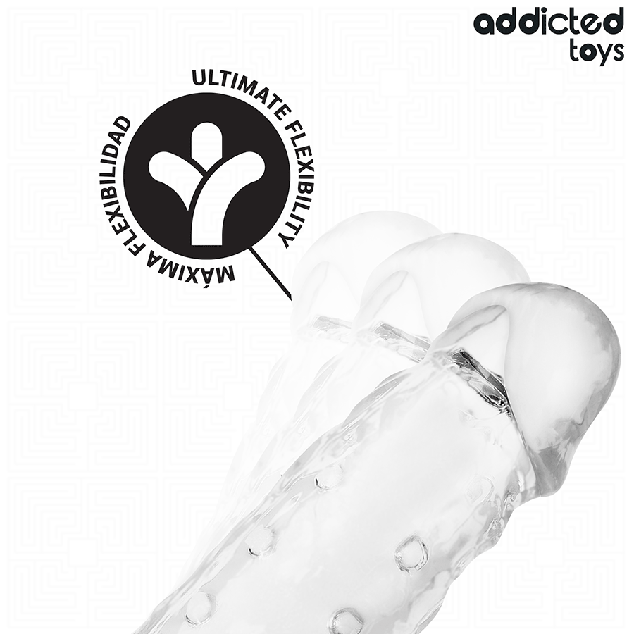 Addicted Toys Guaina Estensore Pene Trasparente Taglia S 23 cm – immagine 5