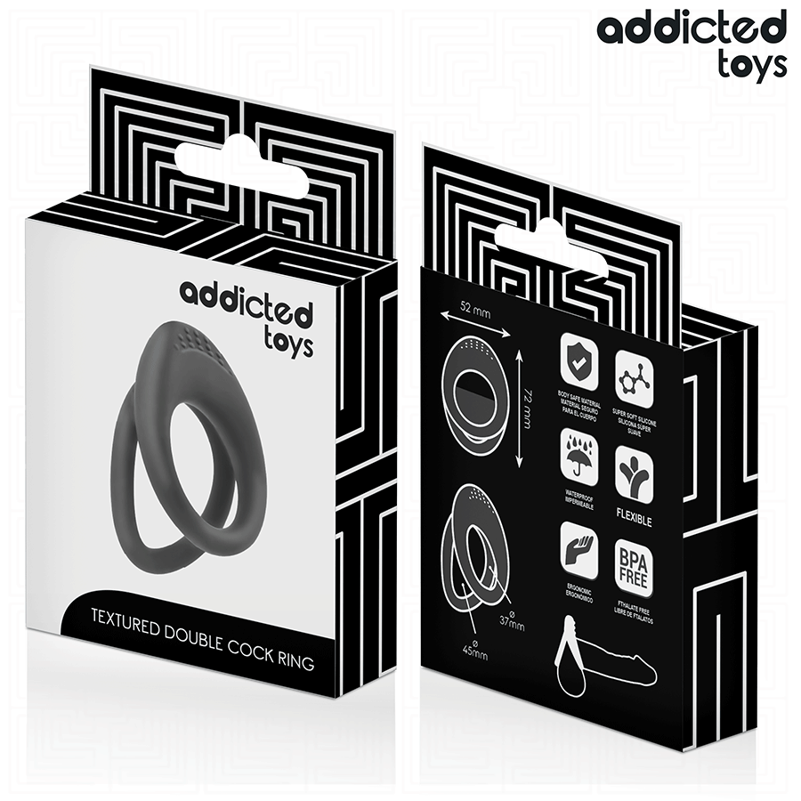 Addicted Toys Doppio Anello per Pene Testurizzato – immagine 6