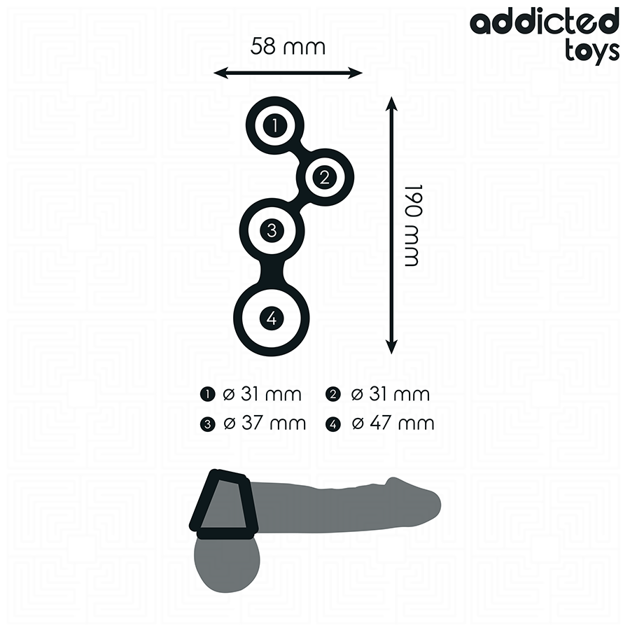 Addicted Toys Anello per Pene con Divisori per Testicoli – immagine 4