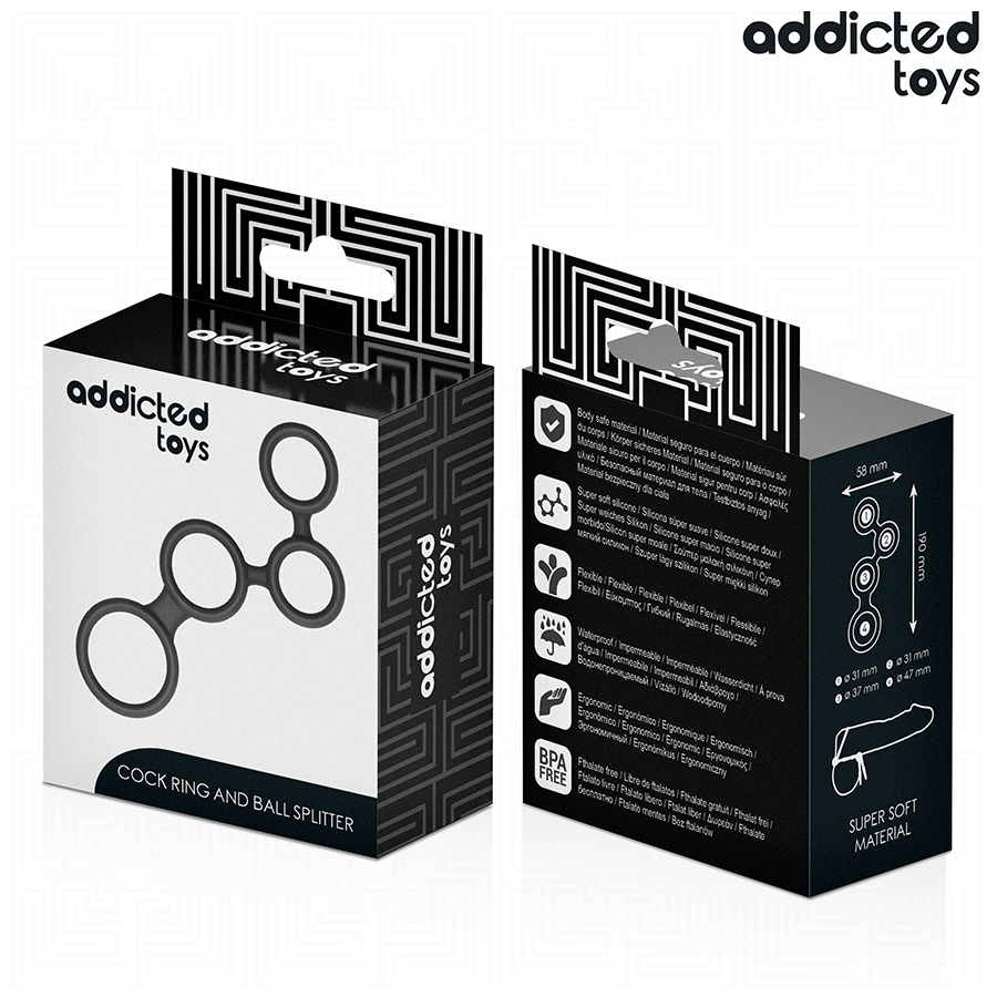 Addicted Toys Anello per Pene con Divisori per Testicoli – immagine 7