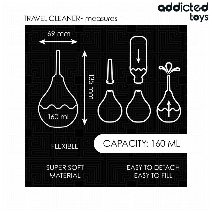 Addicted Toys Doccia Anale da Viaggio Taglia M 160 ml – immagine 5