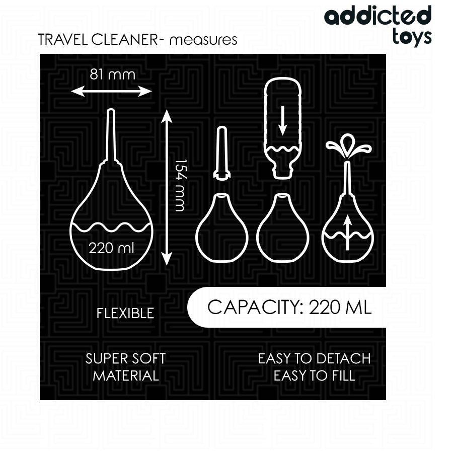 Addicted Toys Doccia Anale da Viaggio Taglia L 220 ml – immagine 5