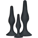 ToyJoy Curvy Companions set di 3 plug anali in silicone nero