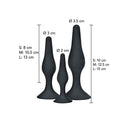 ToyJoy Curvy Companions set di 3 plug anali in silicone nero – foto 2