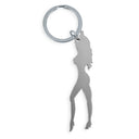 Diablo Picante Portachiavi Apribottiglie Silhouette Femminile Argento