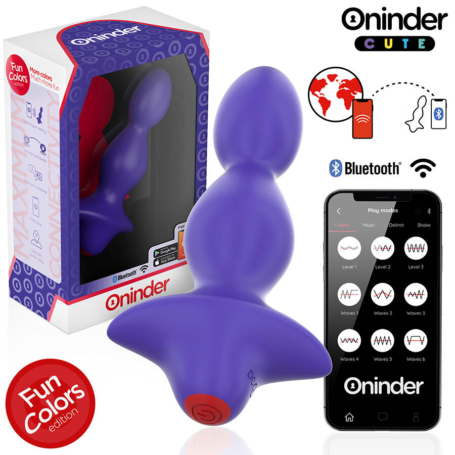 ONINDER Cute Love Butt plug anale vibrante con app viola