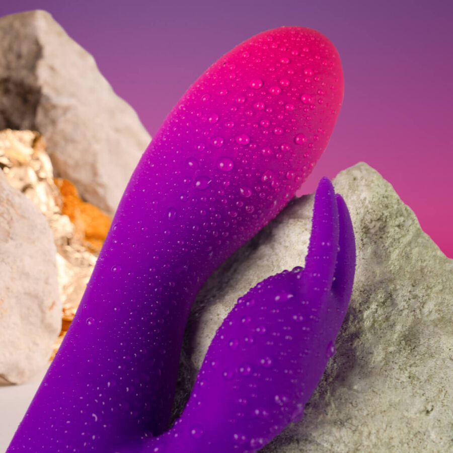 Rocks-Off Glo-Girl Rabbit Vibratore Doppio Motore Viola – immagine 4