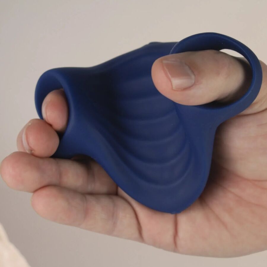 Rocks-Off Palm Masturbatore Vibrante Flessibile Blu – immagine 5
