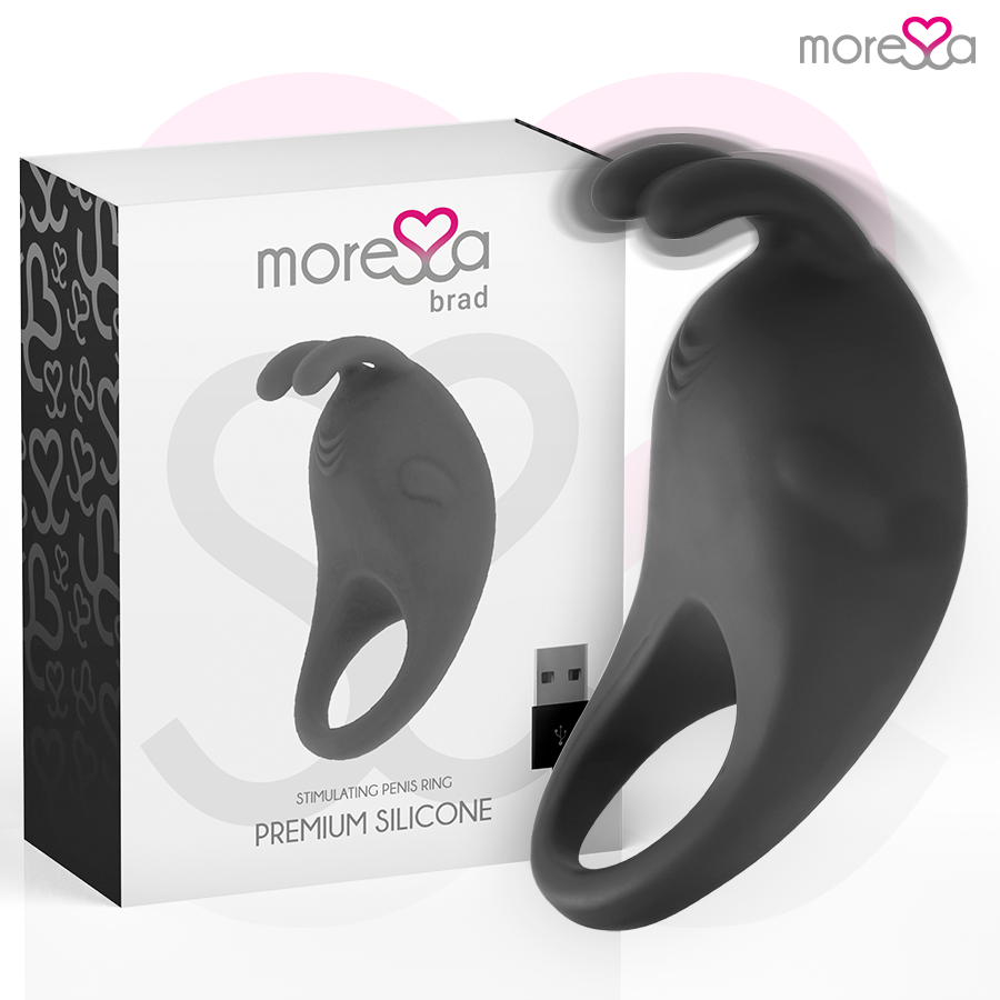 Amoressa Brad Anello Vibrante Ricaricabile in Silicone Nero