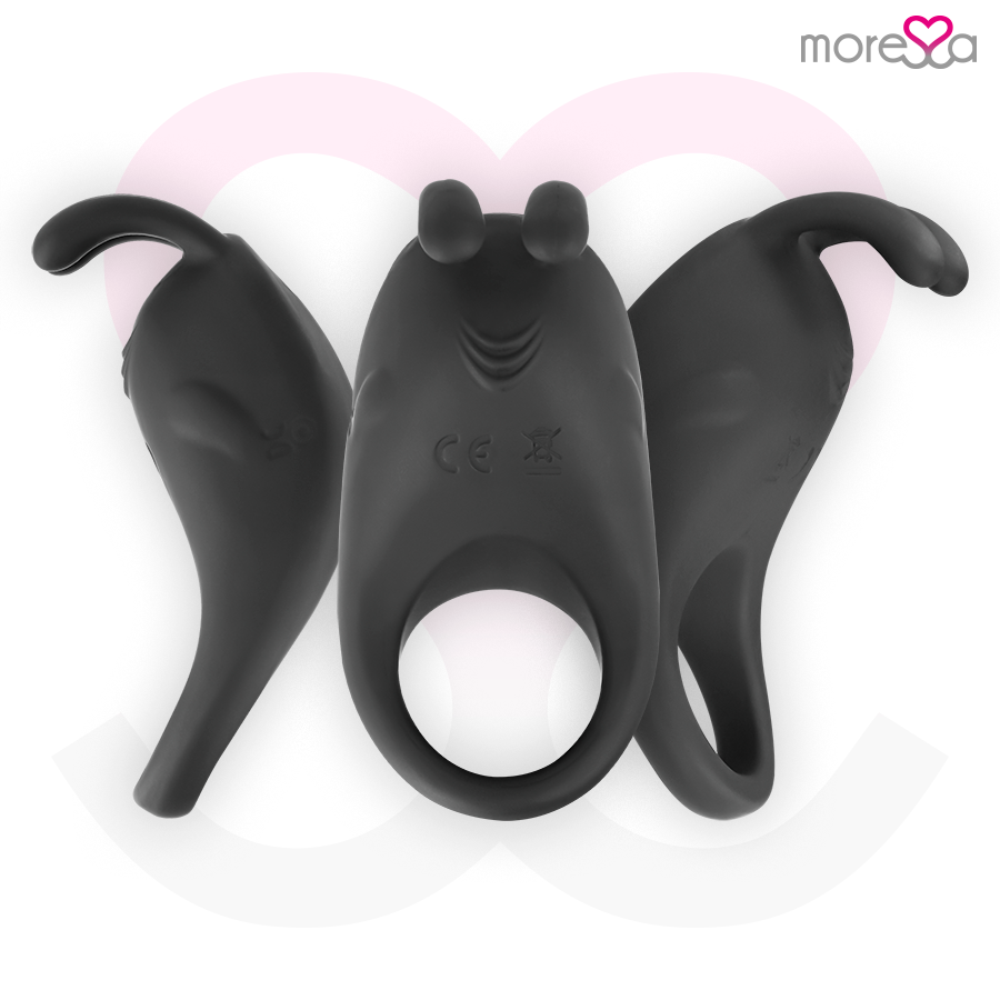 Amoressa Brad Anello Vibrante Ricaricabile in Silicone Nero – immagine 2