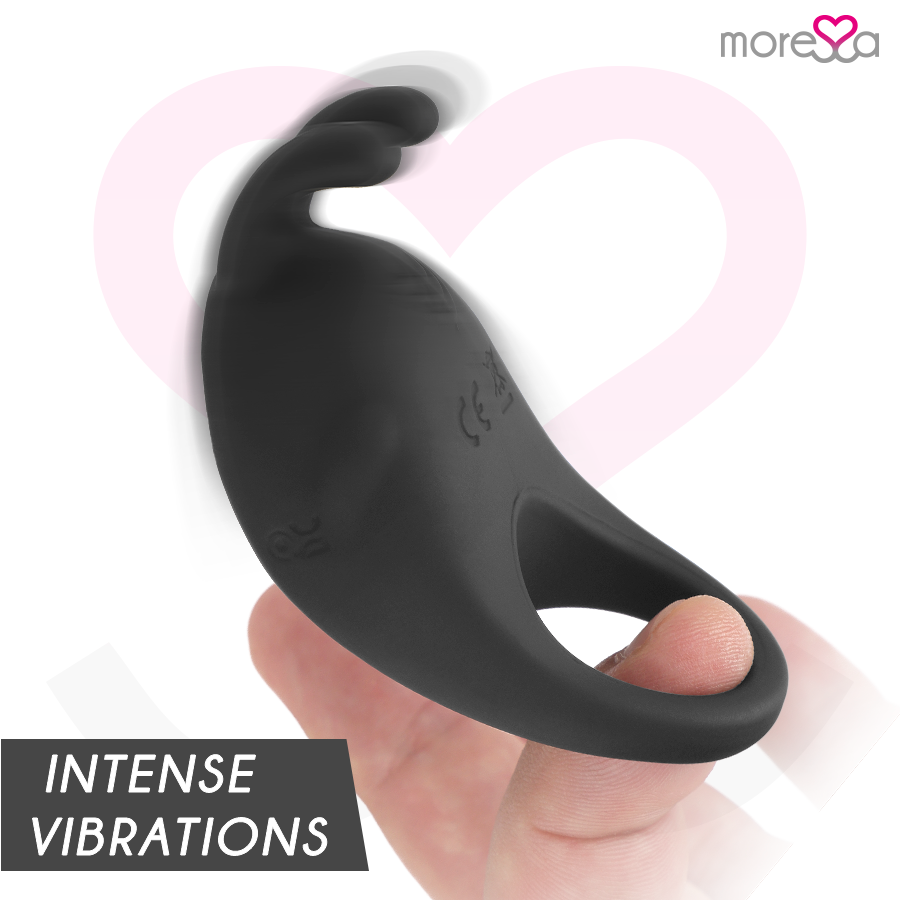 Amoressa Brad Anello Vibrante Ricaricabile in Silicone Nero – immagine 3