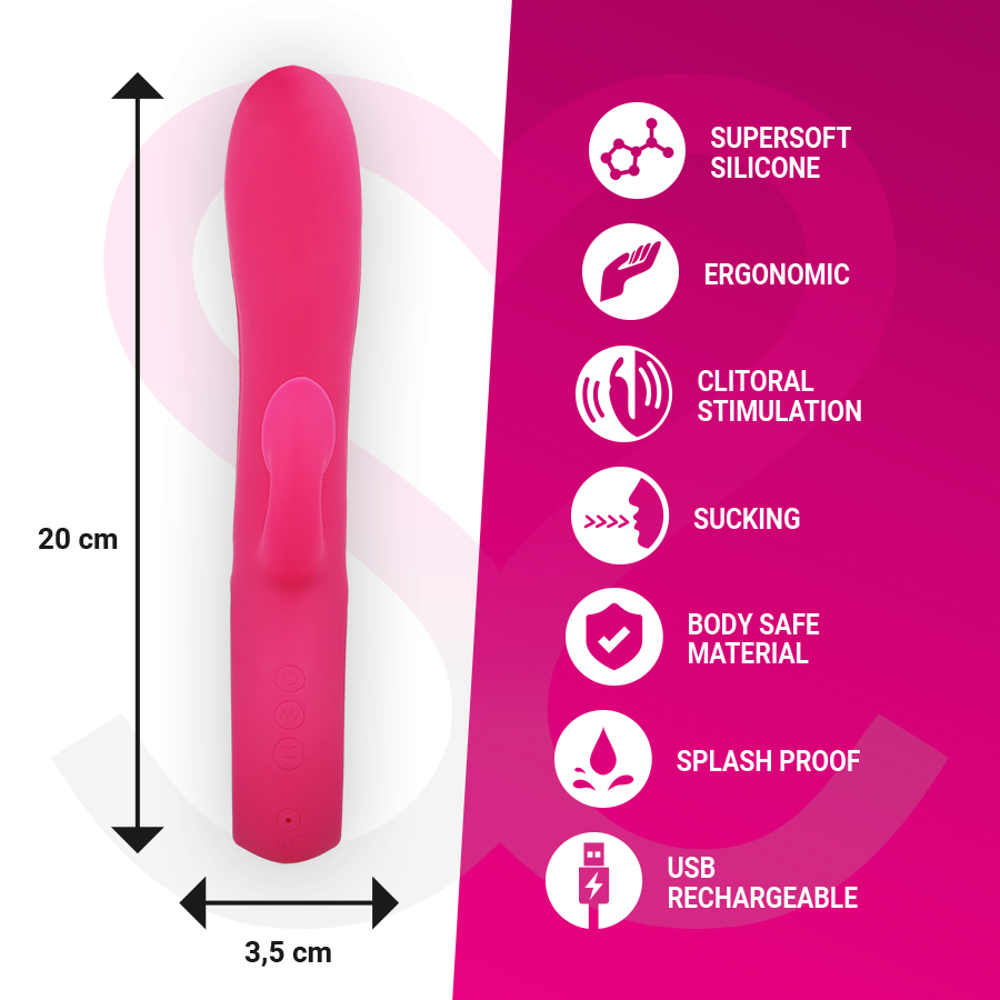 Amoressa Dustin Vibratore Rabbit con Aspirazione Clitoridea – immagine 4