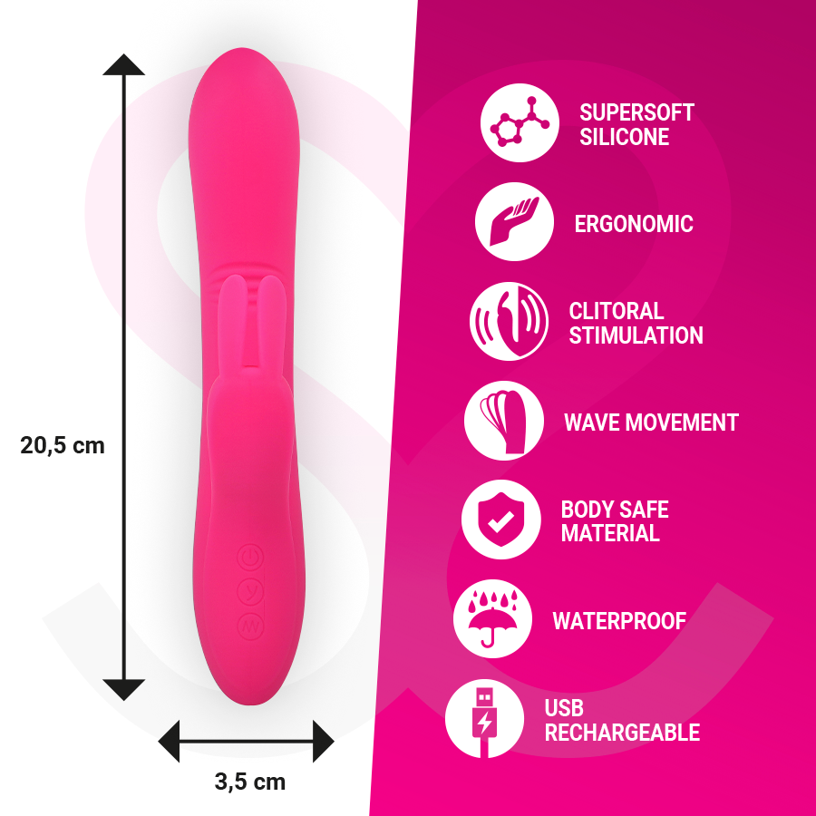 Amoressa Ethan Vibratore Rabbit con Movimento Ondulante – immagine 4