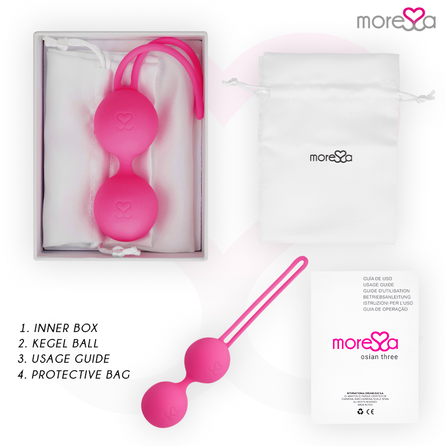 Amoressa Osian Three Palline Vaginali in Silicone Premium Rosa – immagine 6