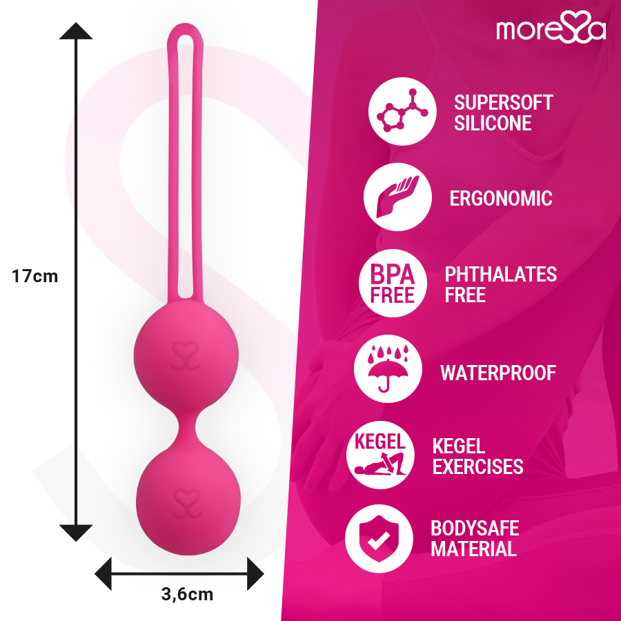 Amoressa Osian Three Palline Vaginali in Silicone Premium Rosa – immagine 4