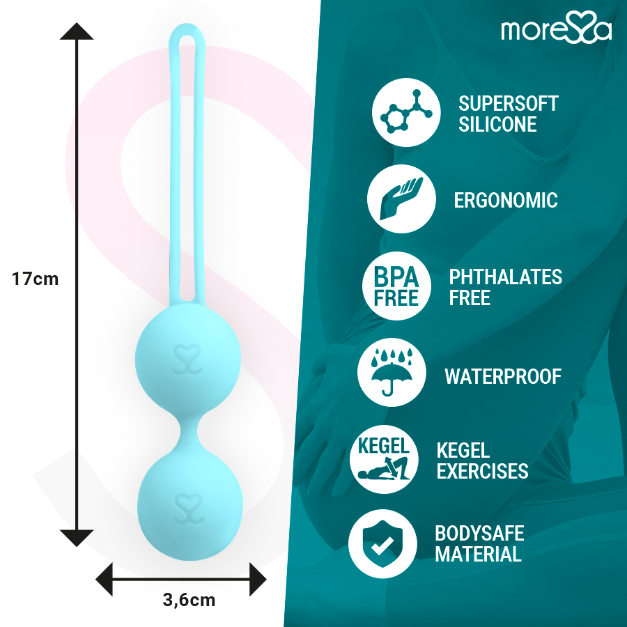 Amoressa Osian Three Palline Vaginali in Silicone Premium Turchese – immagine 4